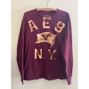 American Eagle NY Bleach Long Sleeve Men’s Size Large